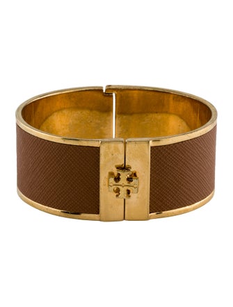 Tory Burch Leather Inlay Bangle Bracelet