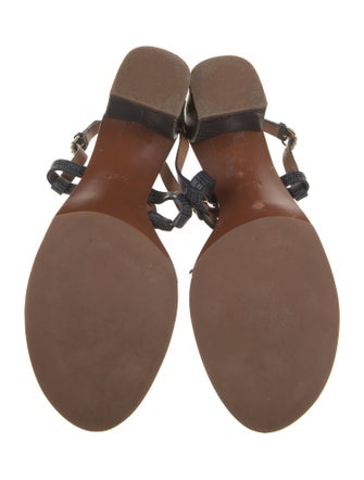 Tory Burch Embossed Leather Slingback Sandals