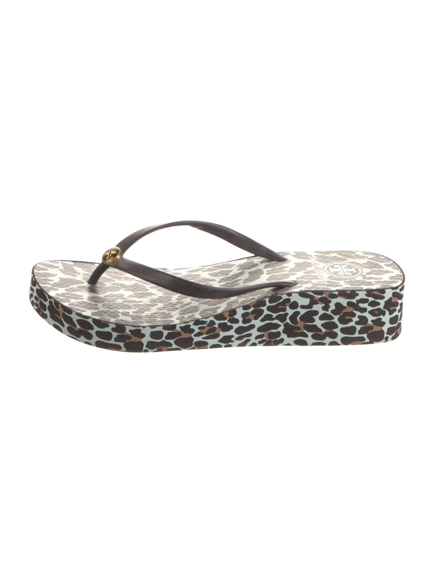 Tory Burch Rubber Animal Print Flip Flops
