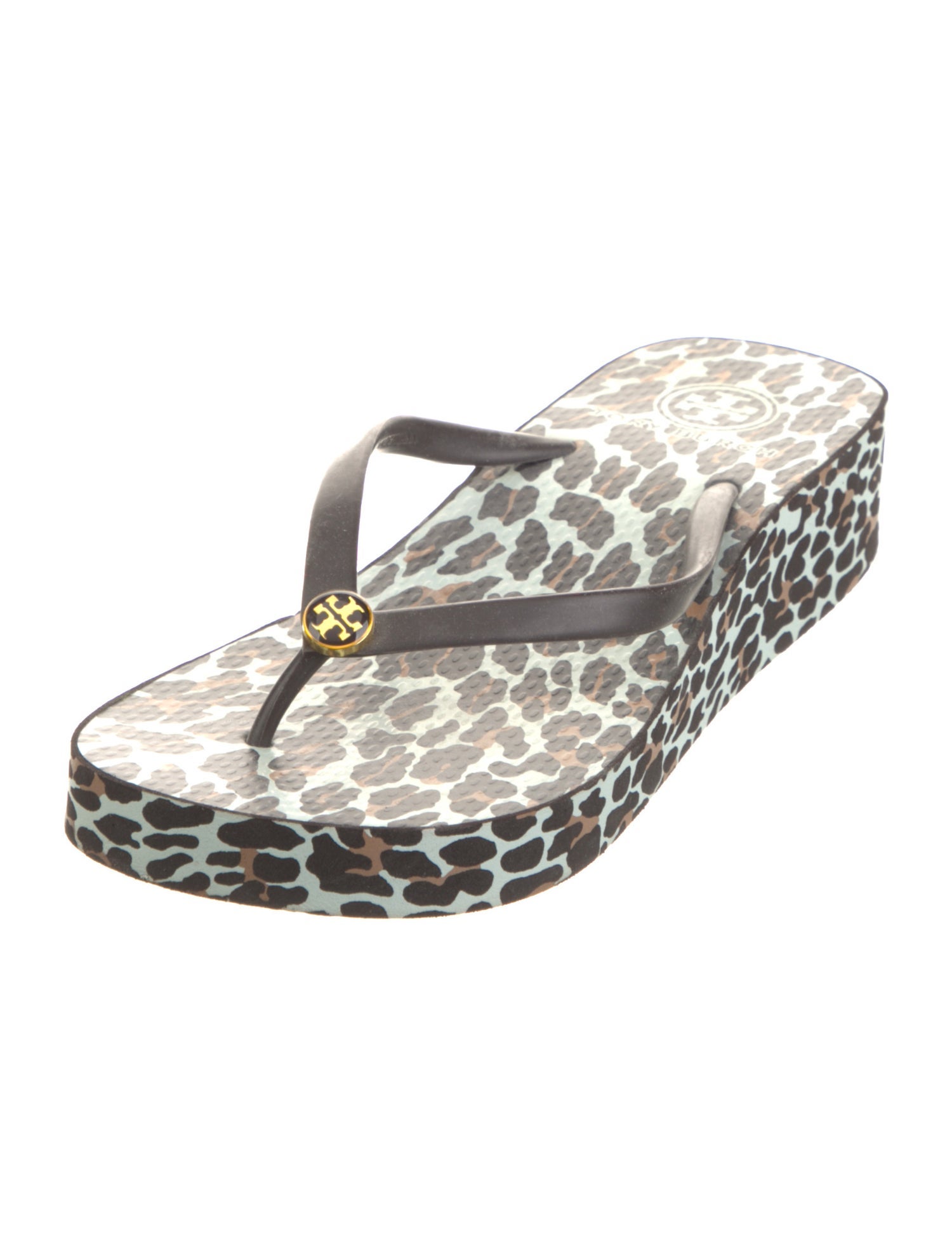 Tory Burch Rubber Animal Print Flip Flops