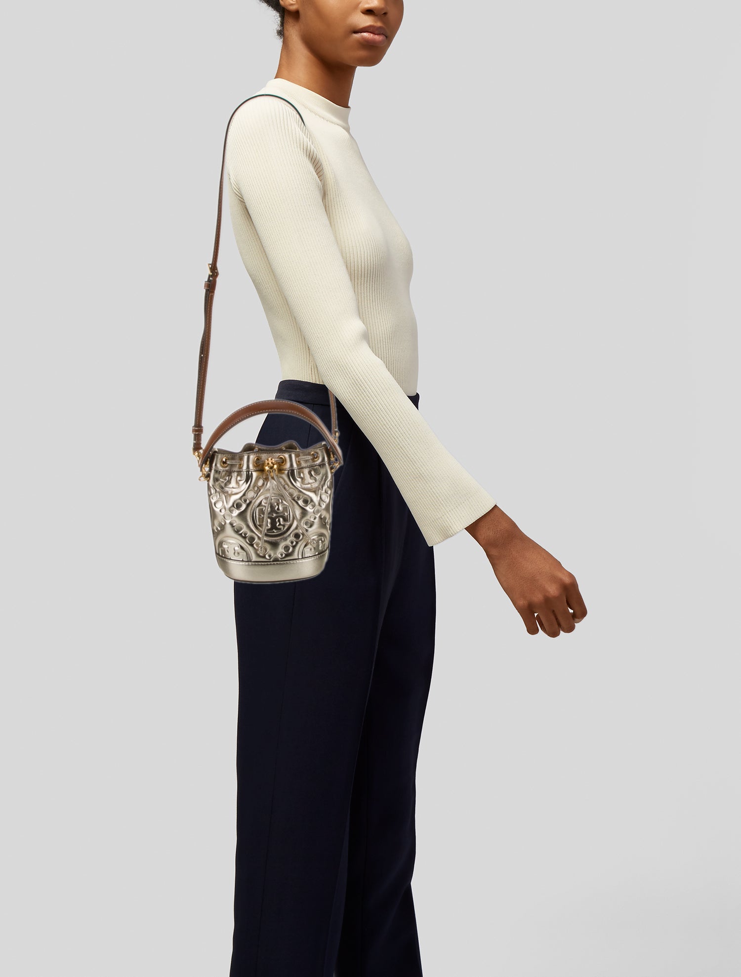 Tory Burch Leather Bucket Bag