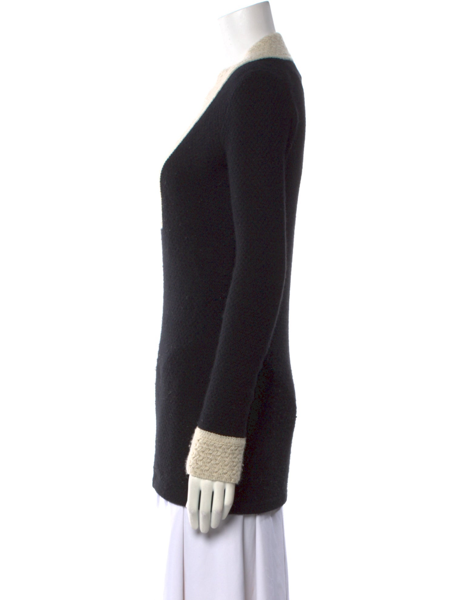 Tory Burch Cashmere Colorblock Pattern Sweater