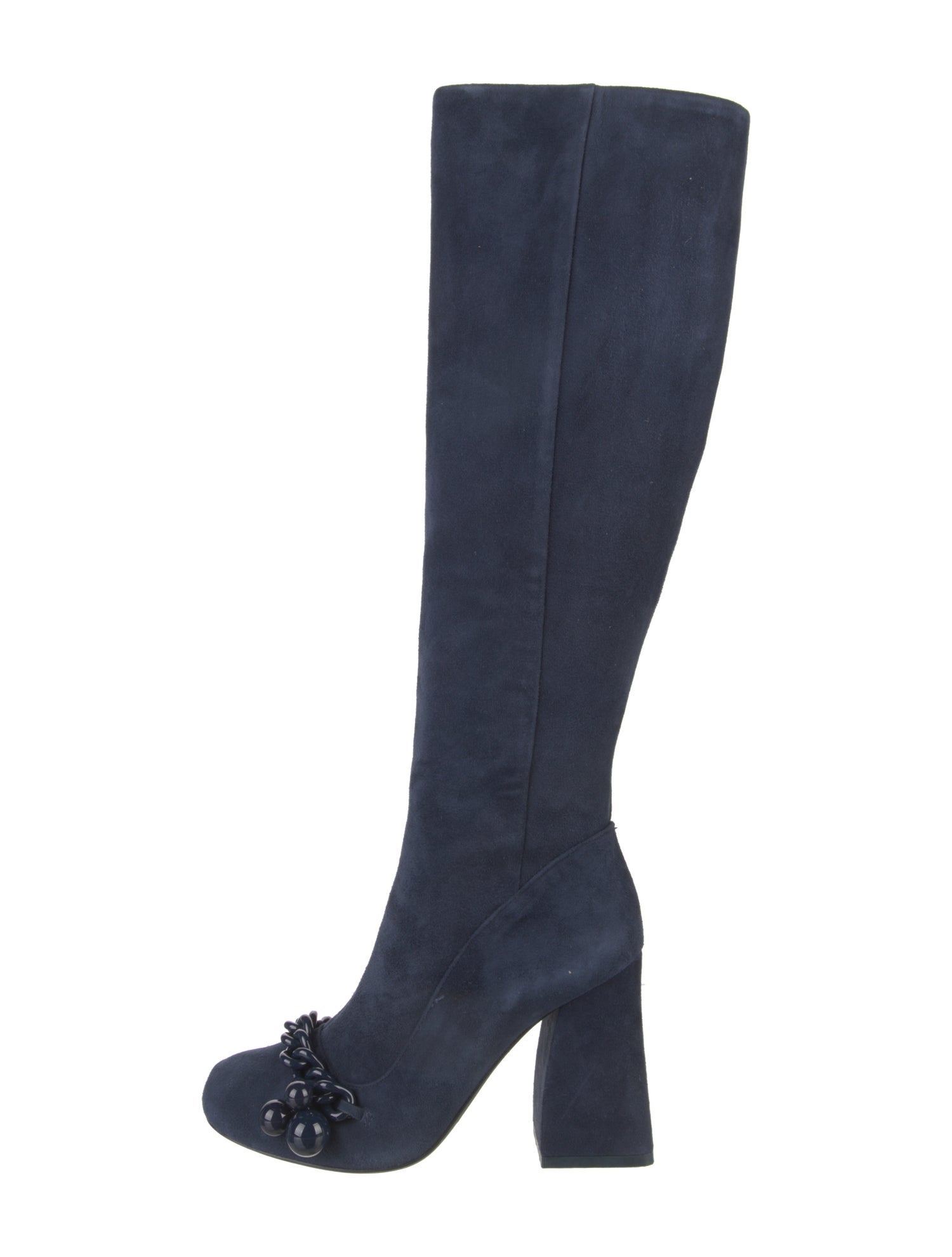 Tory Burch Suede Chain-Link Accents Boots