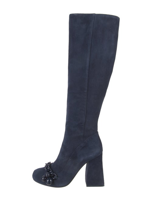 Tory Burch Suede Chain-Link Accents Boots