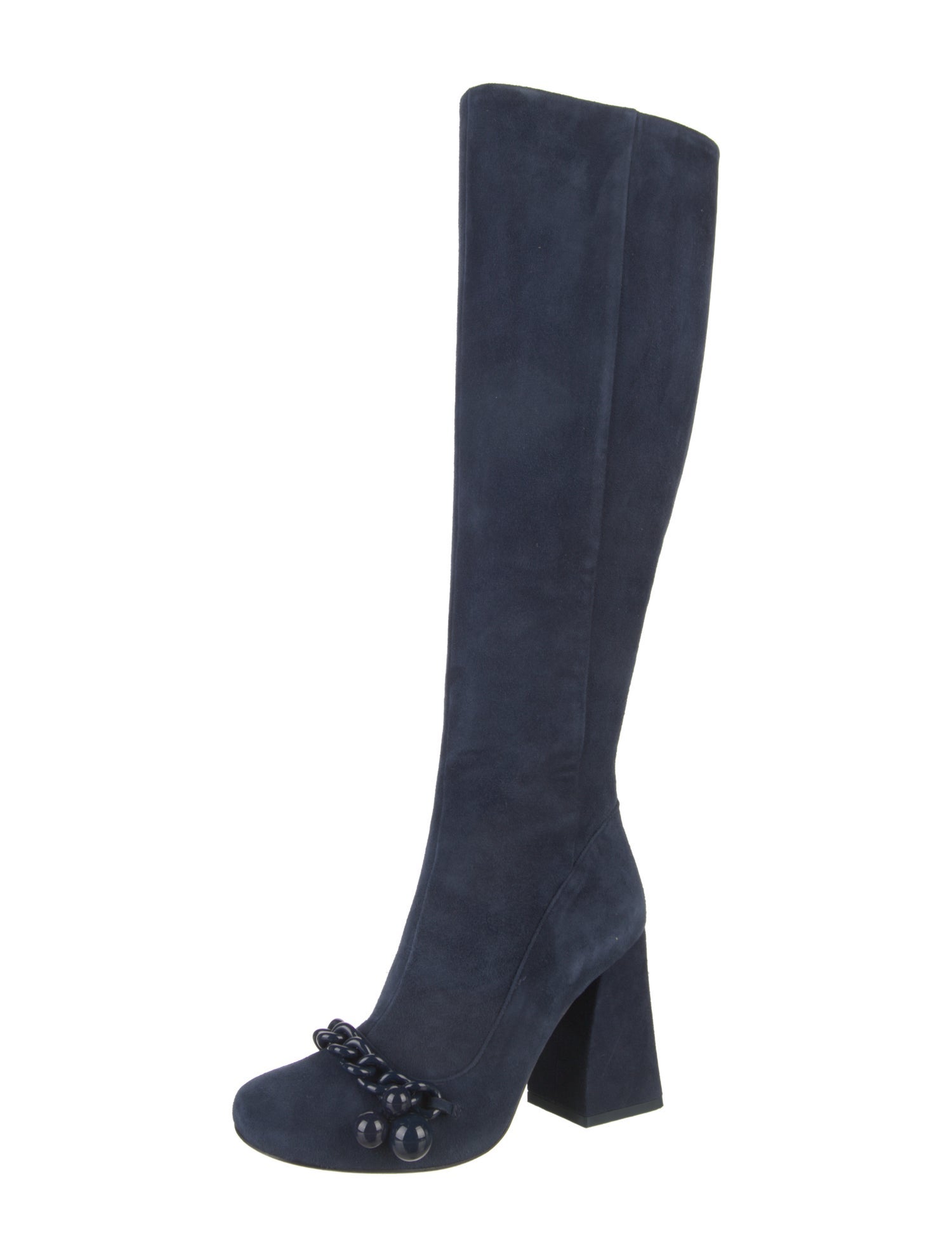Tory Burch Suede Chain-Link Accents Boots