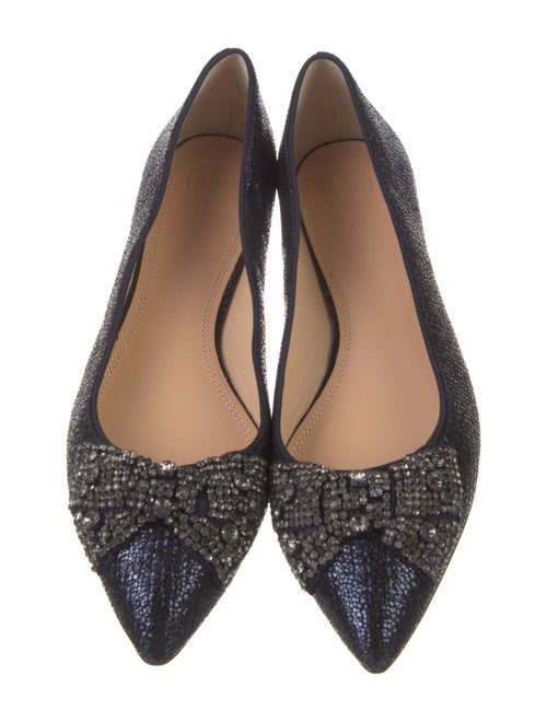Tory Burch Leather Bow Accents Ballet Flats