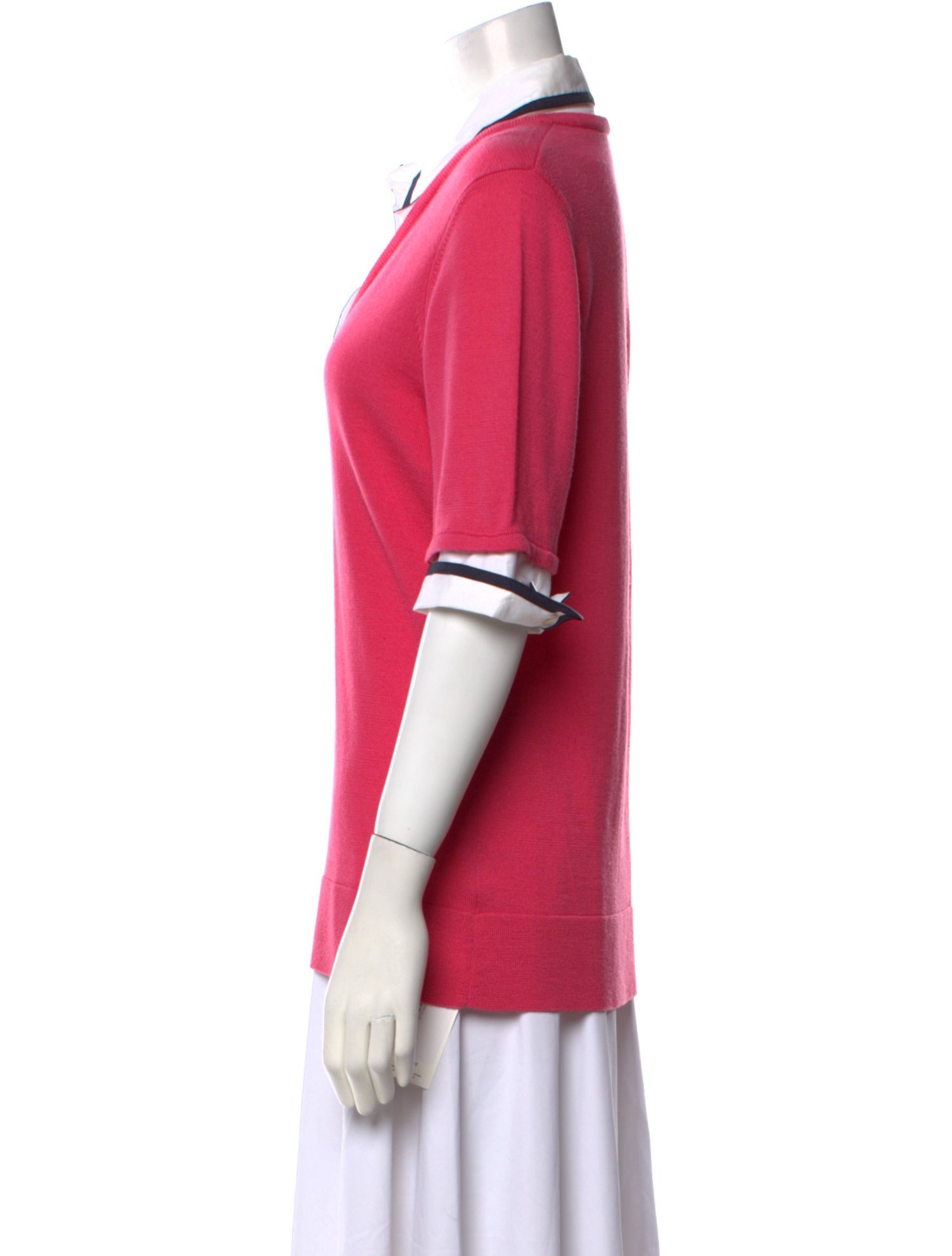 Tory Burch Merino Wool V-Neck Polo