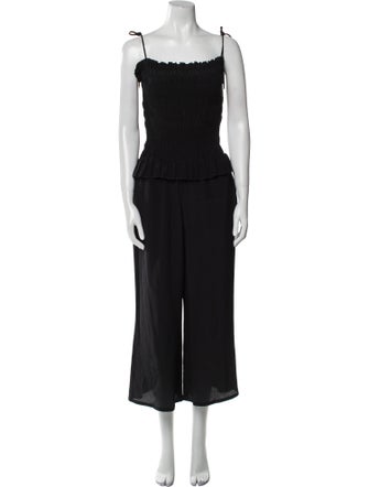 Tory Burch Silk Square Neckline Jumpsuit