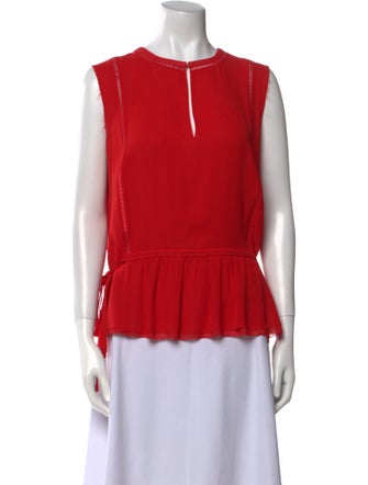 Tory Burch Crew Neck Sleeveless Blouse