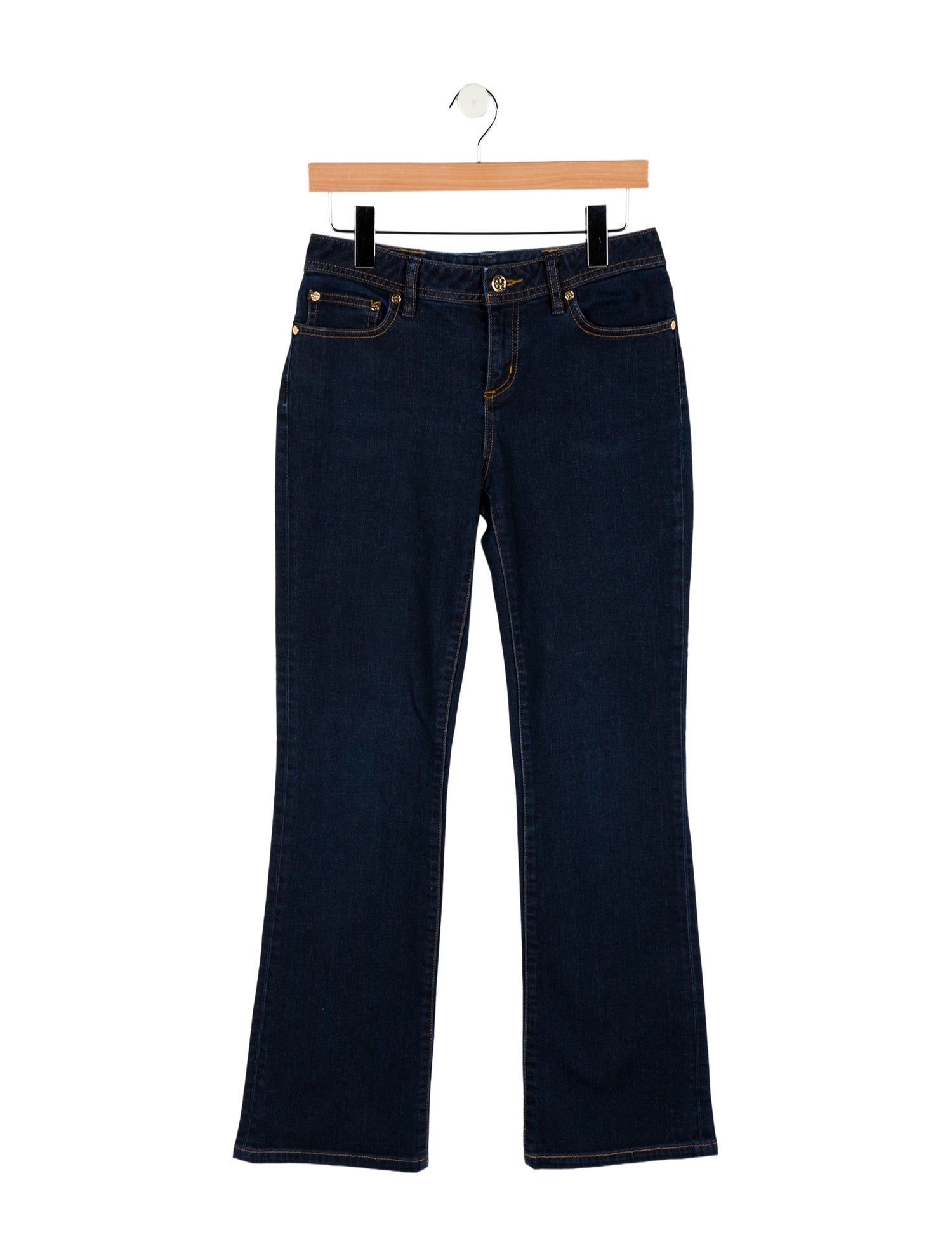Tory Burch Low-Rise Straight Leg Jeans