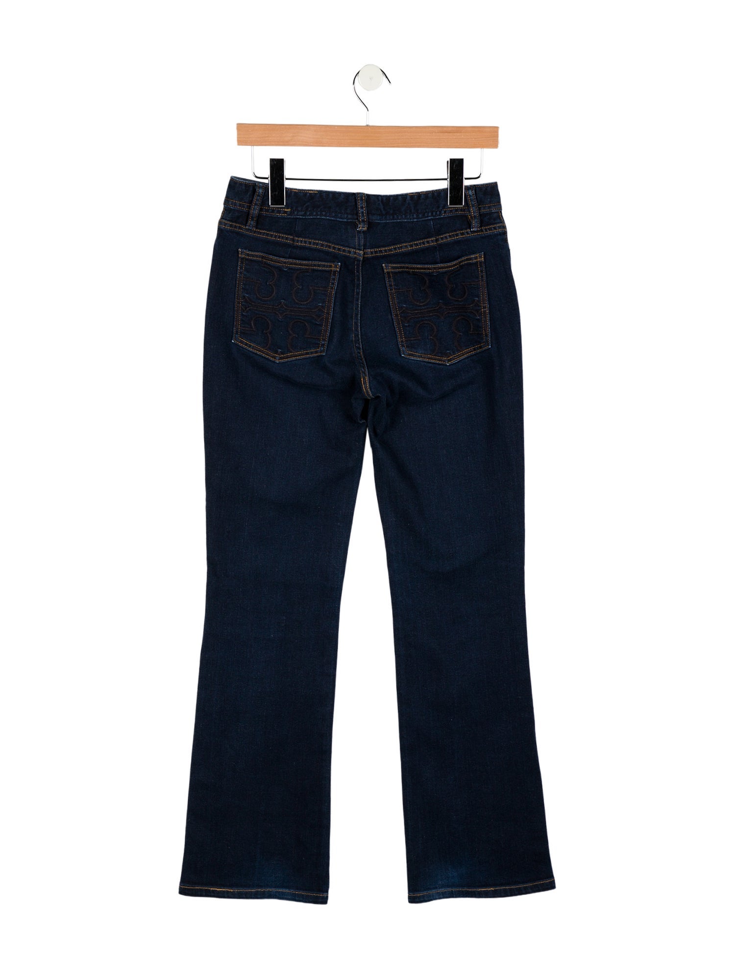 Tory Burch Low-Rise Straight Leg Jeans