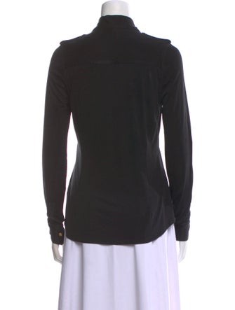 Tory Burch Silk Long Sleeve Button-Up Top