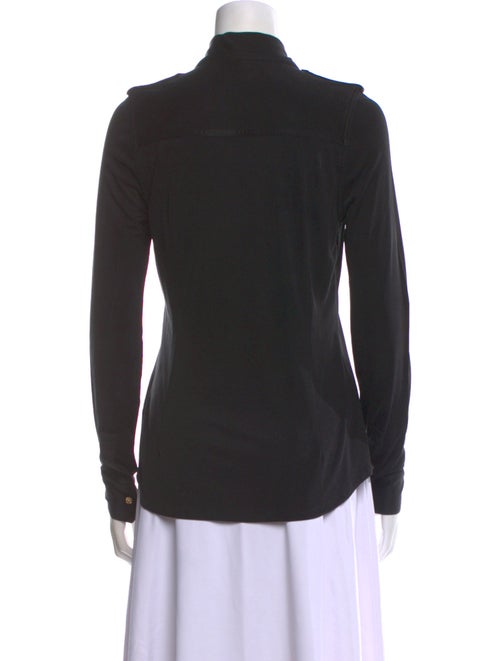 Tory Burch Silk Long Sleeve Button-Up Top