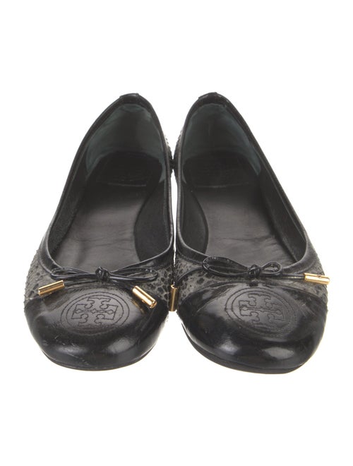 Tory Burch Embossed Leather Animal Print Flats