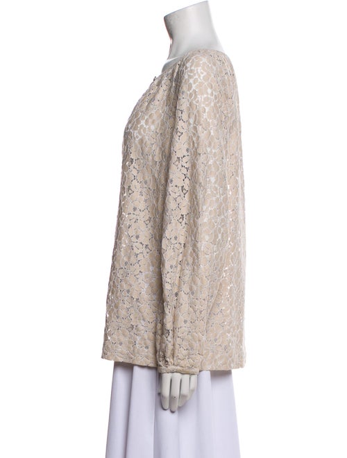 Tory Burch Lace Pattern Bateau Neckline Blouse