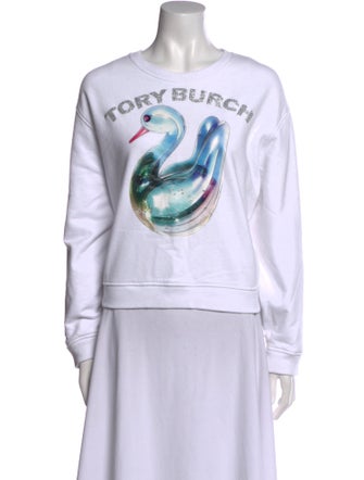 Tory Burch Graphic Print Crew Neck Sweatshirt
