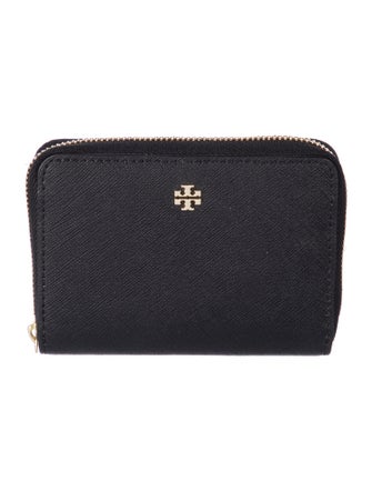 Tory Burch Signature Logo Leather Compact Wallet