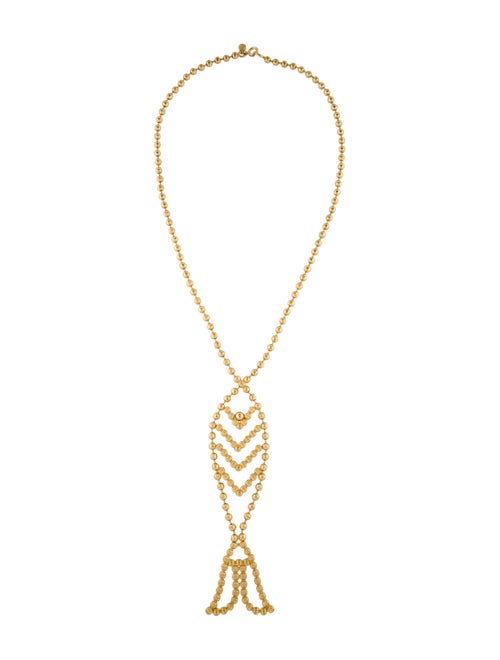 Tory Burch Beaded Fish Pendant Necklace