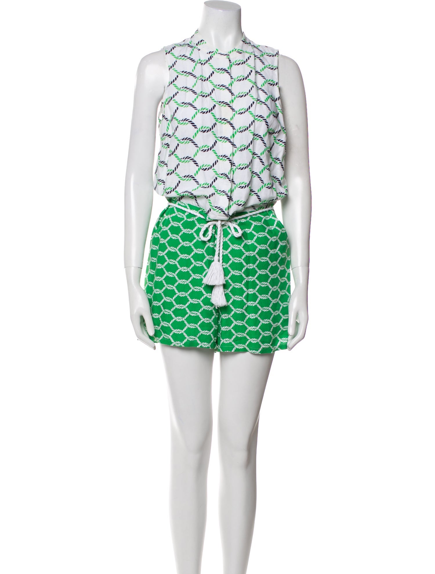 Tory Burch Linen Printed Romper