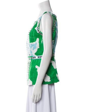 Tory Burch Linen Printed Top