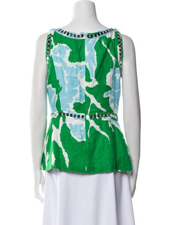 Tory Burch Linen Printed Top