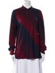 Tory Burch Colorblock Pattern Mock Neck Blouse