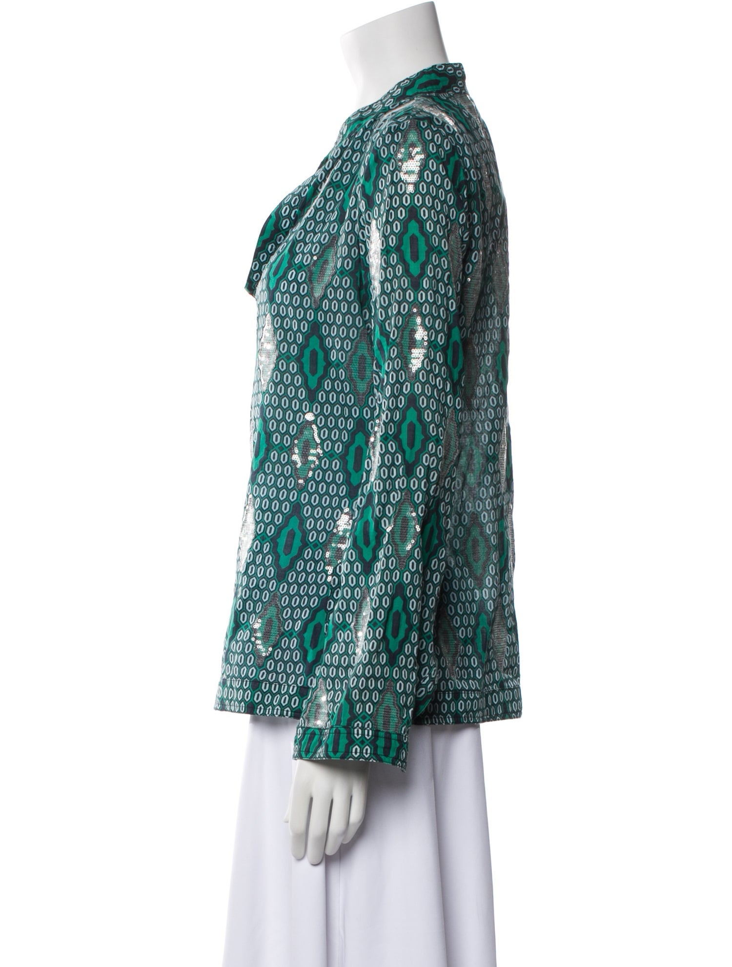 Tory Burch Printed V-Neck Blouse