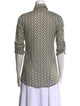 Tory Burch Printed Short Sleeve Button-Up Top