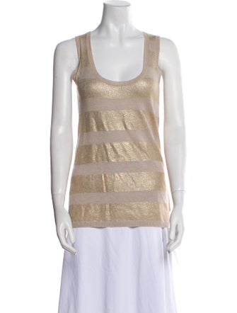 Tory Burch Striped Scoop Neck Top