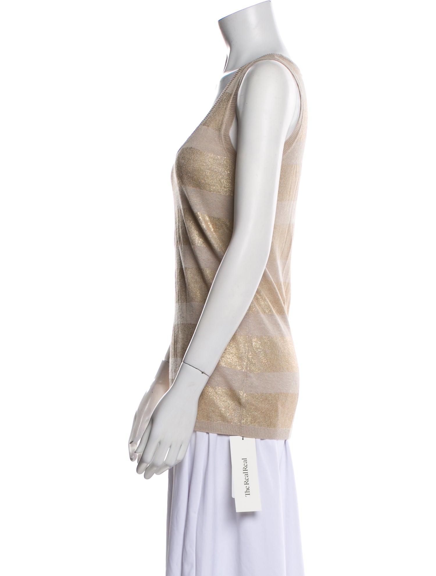 Tory Burch Striped Scoop Neck Top