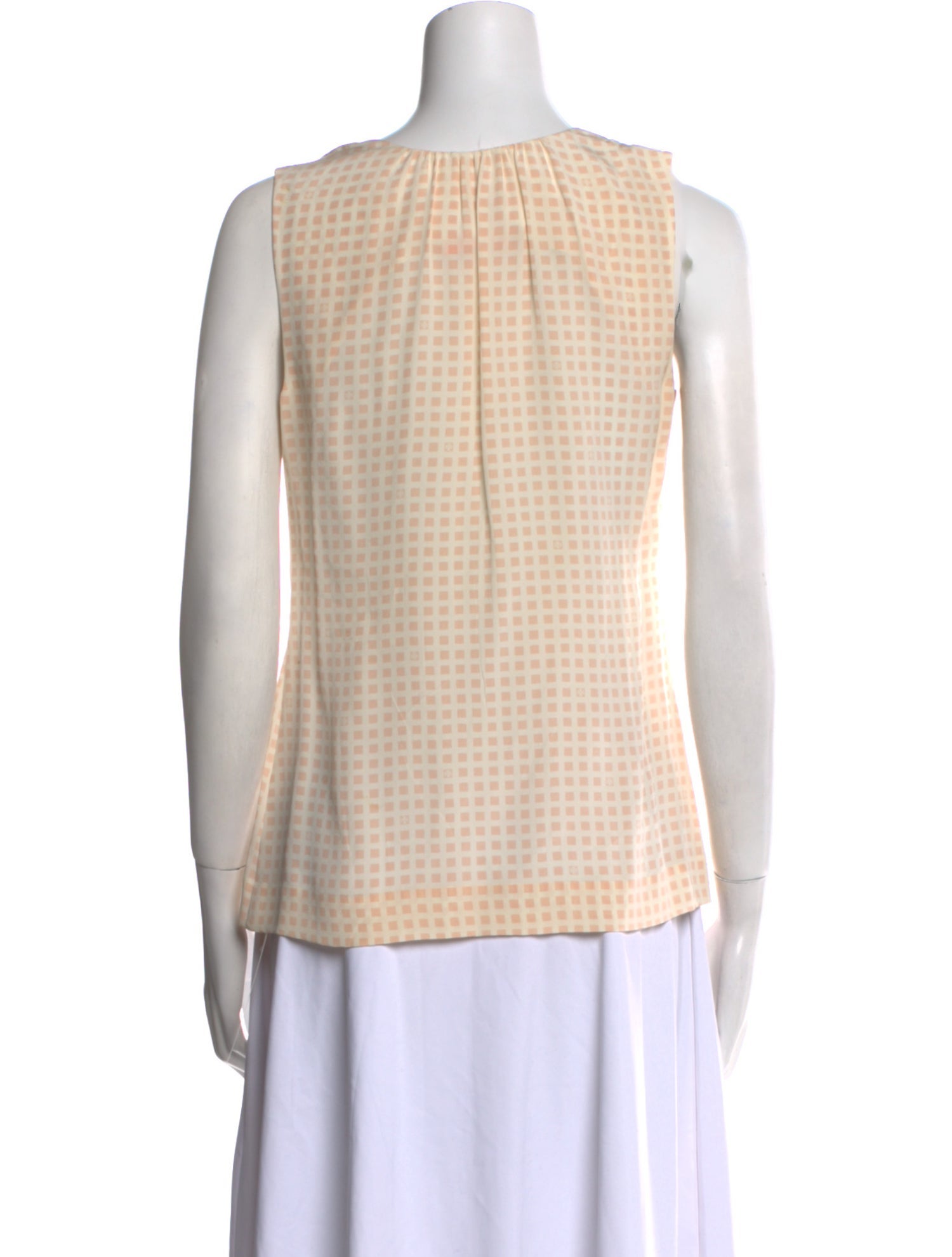 Tory Burch Silk Plaid Print Top