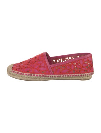 Tory Burch Leather Mesh Accents Espadrilles