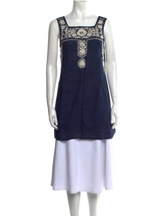 Tory Burch Square Neckline Sleeveless Tunic
