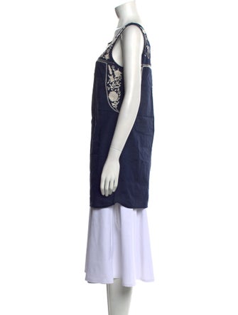Tory Burch Square Neckline Sleeveless Tunic