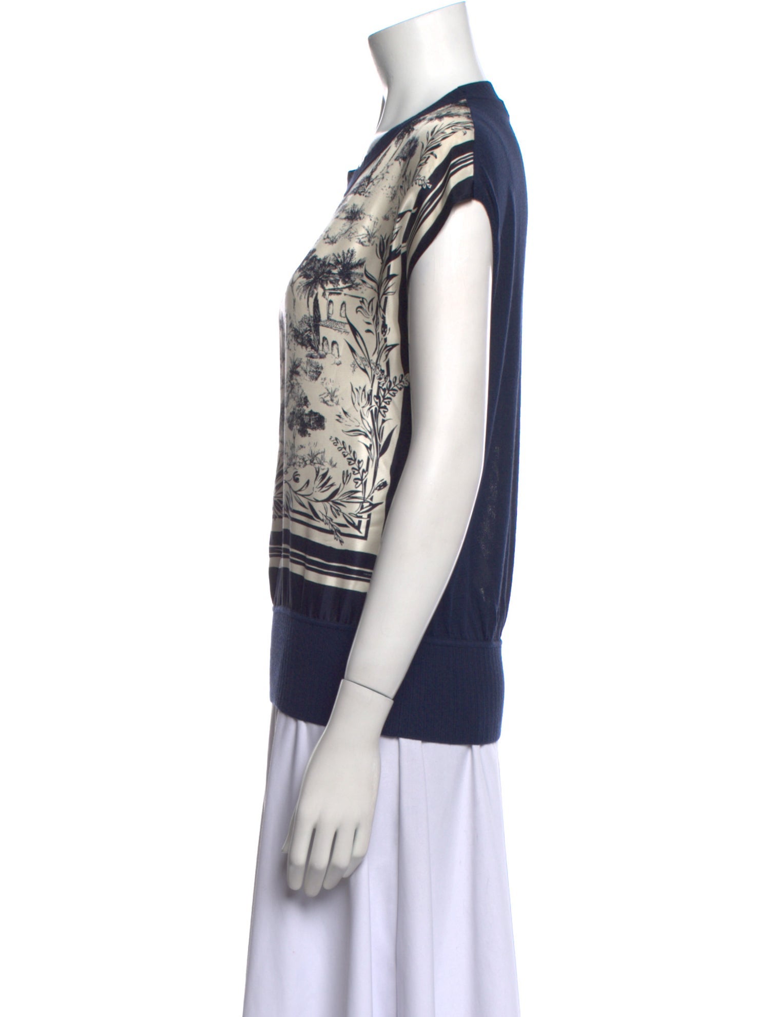 Tory Burch Silk Printed T-Shirt