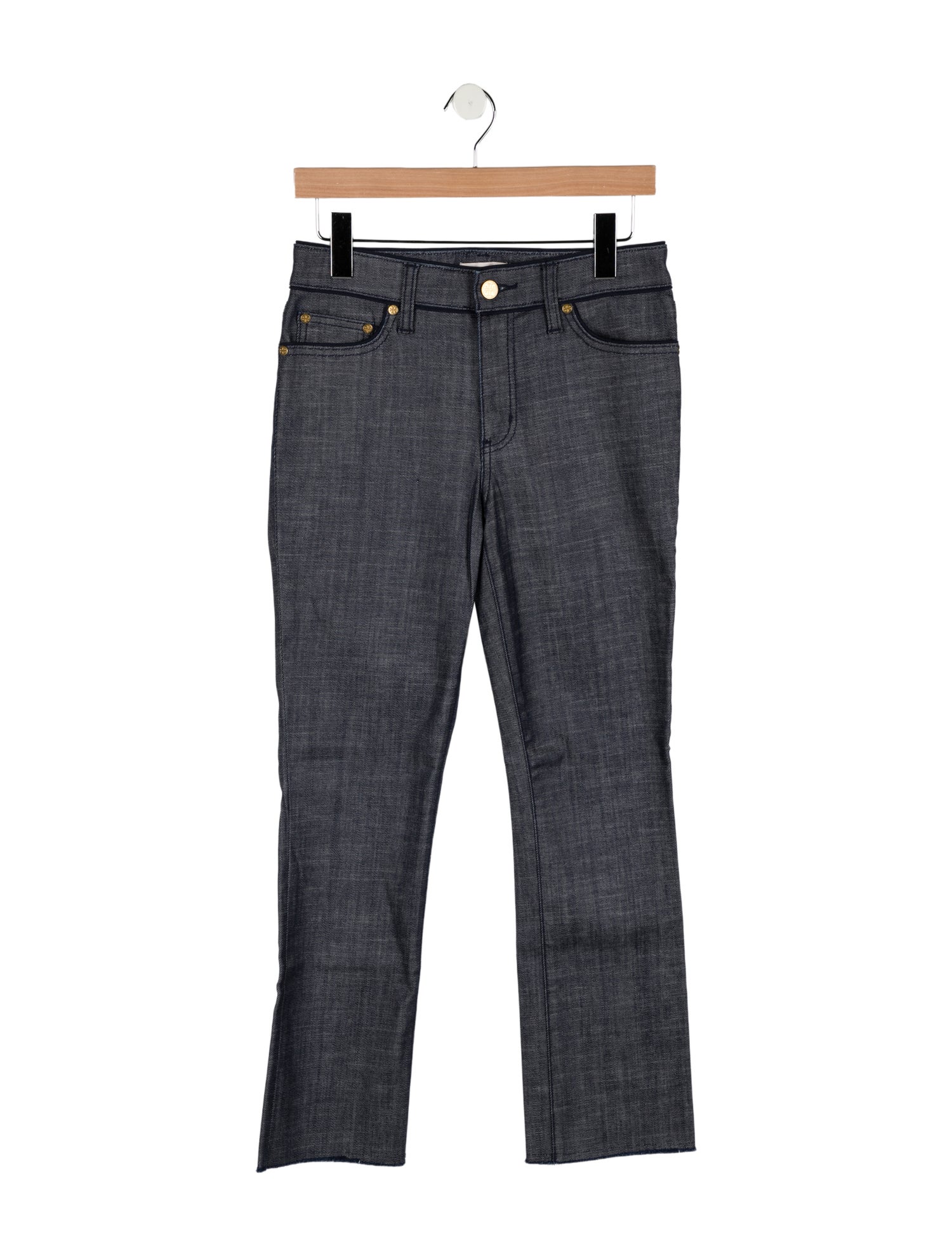 Tory Burch Mid-Rise Straight Leg Jeans