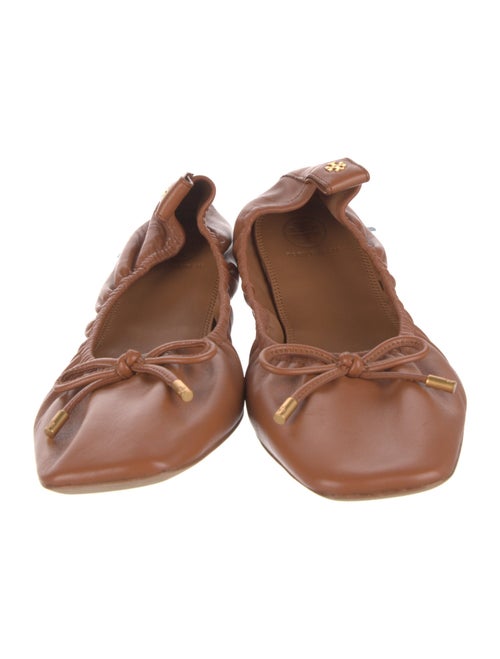 Tory Burch Leather Bow Accents Ballet Flats