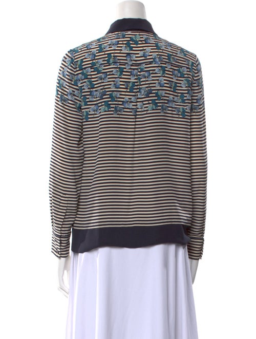 Tory Burch Silk Striped Button-Up Top