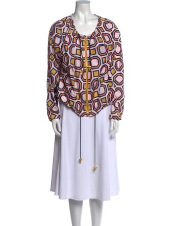 Tory Burch Printed Scoop Neck Blouse