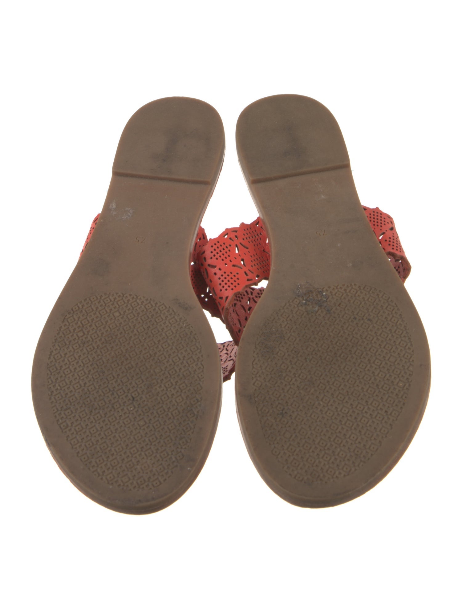 Tory Burch Leather Cutout Accent Flip Flops