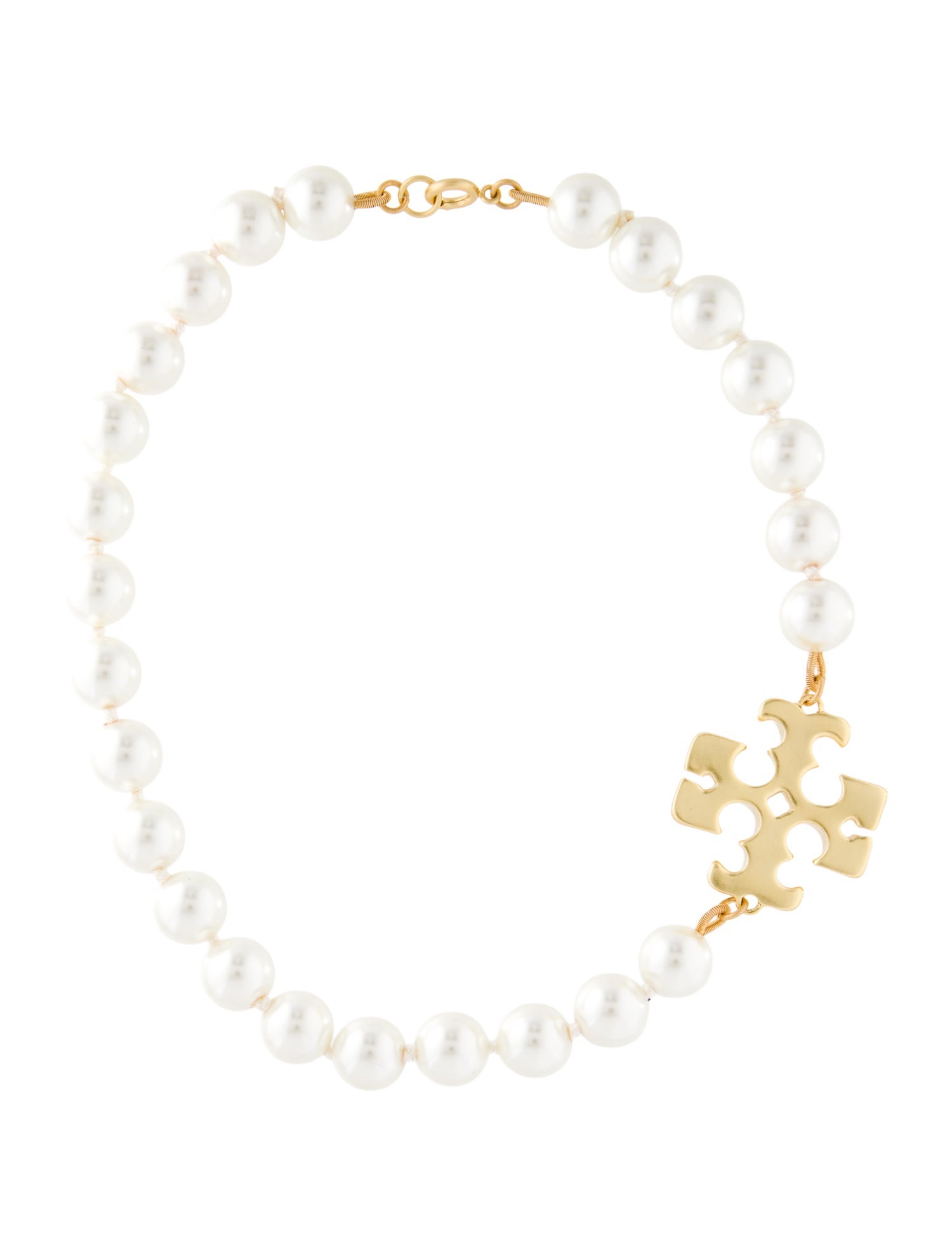Tory Burch Faux Pearl Roxanne Bead Strand Necklace