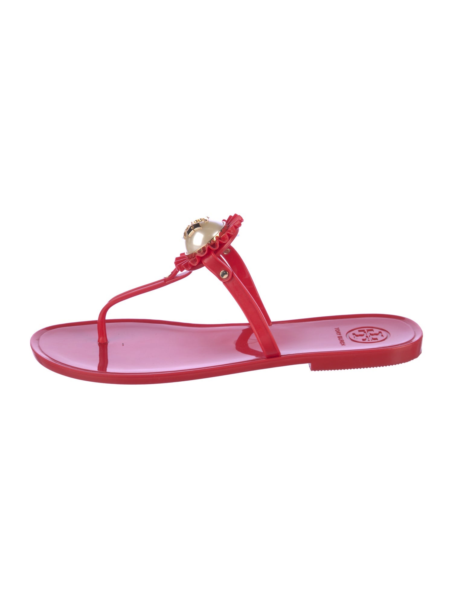 Tory Burch Rubber T-Strap Sandals