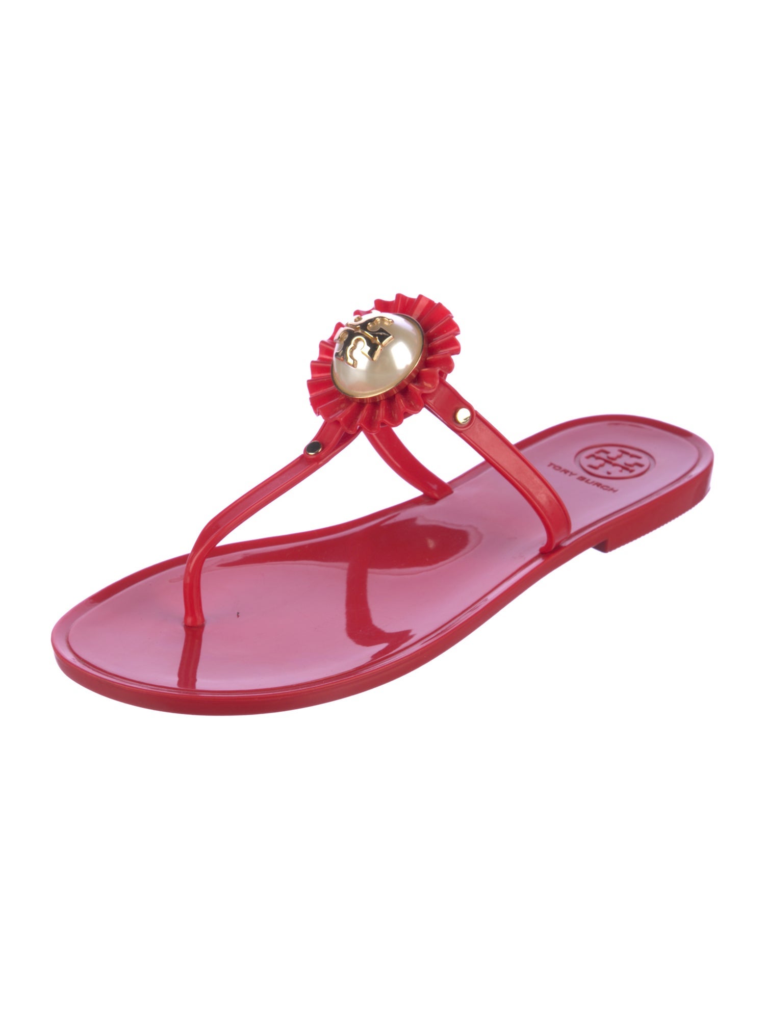 Tory Burch Rubber T-Strap Sandals