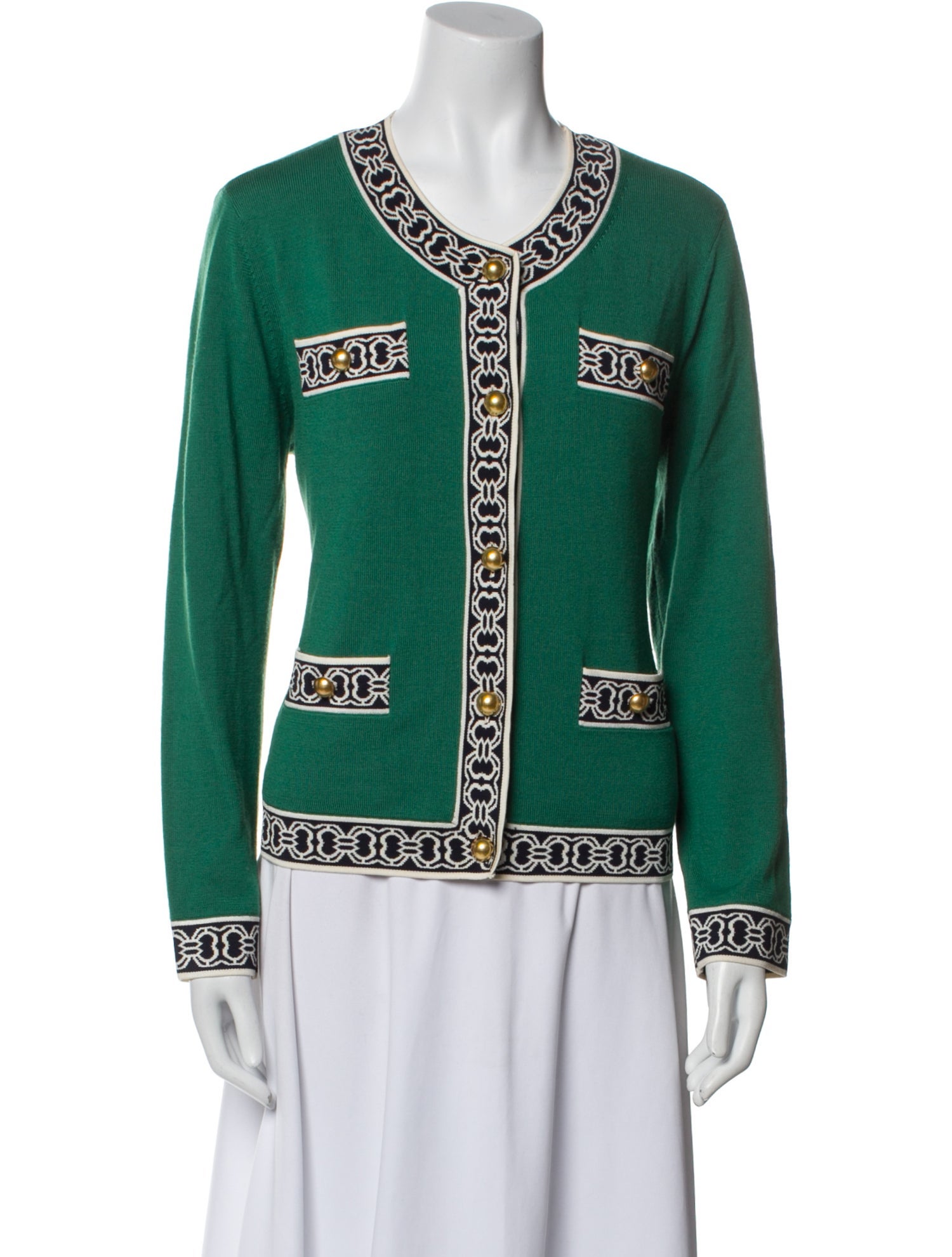 Tory Burch Merino Wool Printed Evening Jacket