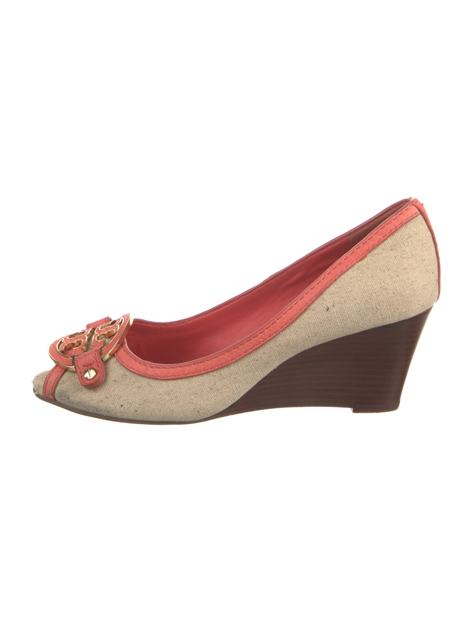 Tory Burch Canvas Colorblock Pattern Pumps