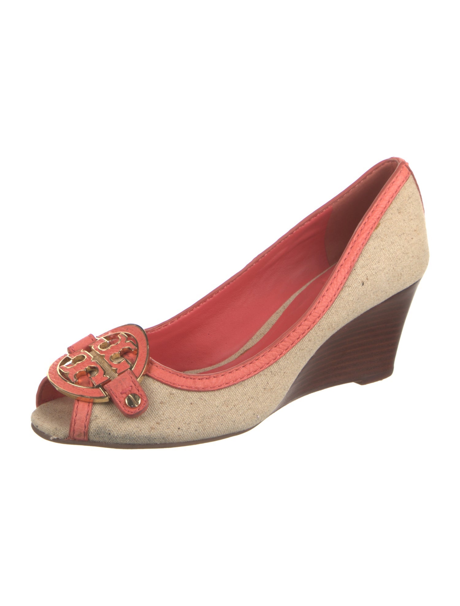 Tory Burch Canvas Colorblock Pattern Pumps