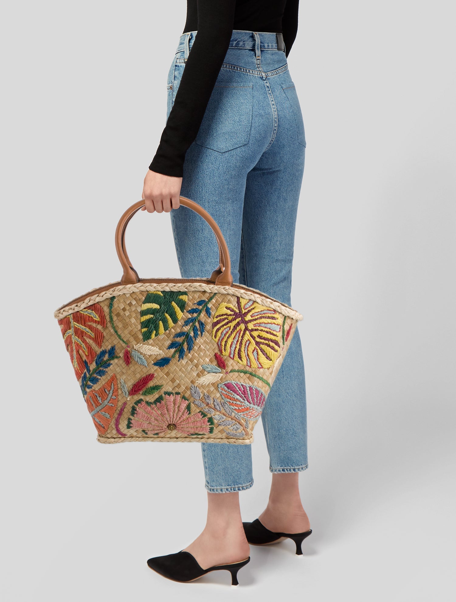 Tory Burch Straw Top Handle Bag