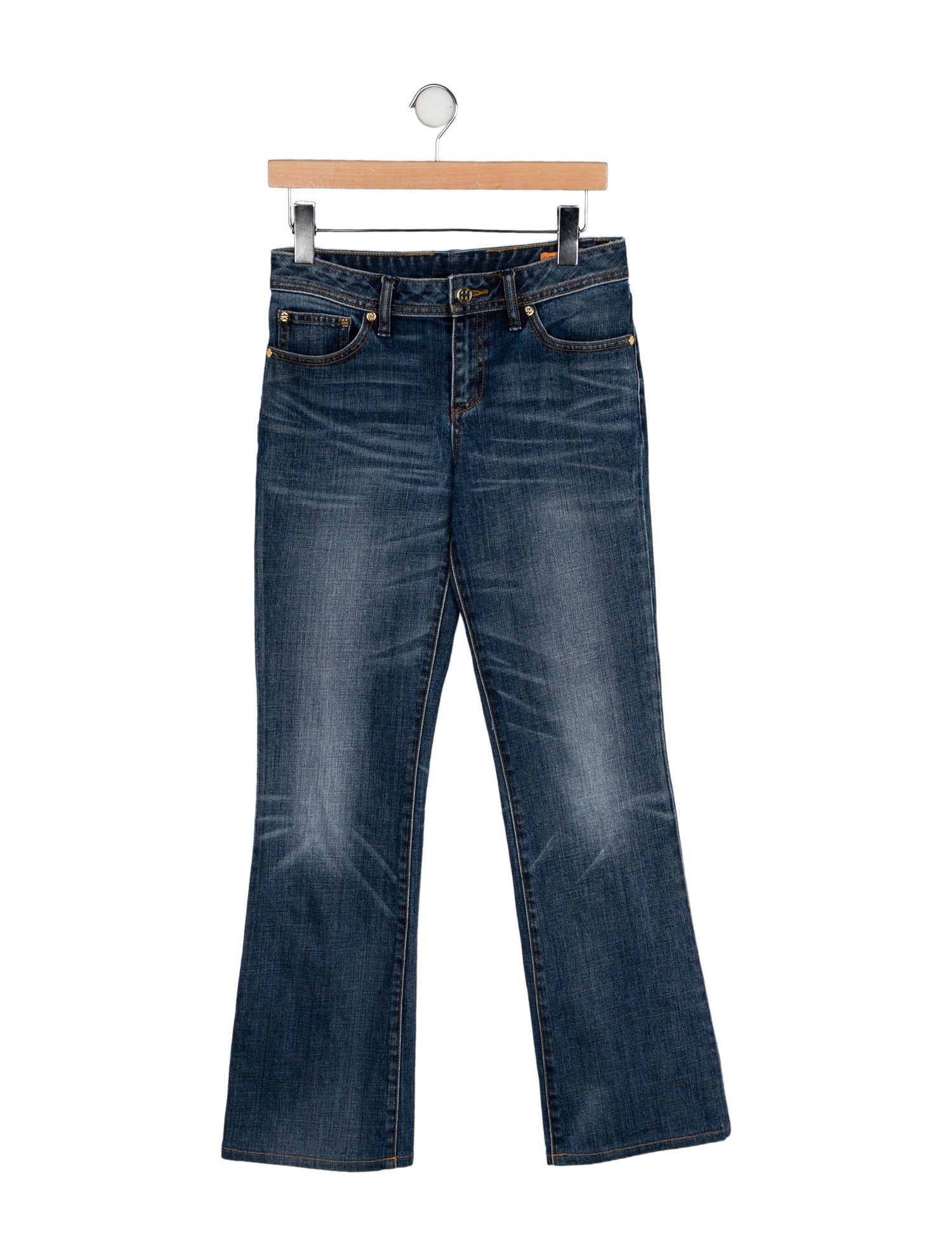Tory Burch Mid-Rise Wide Leg Jeans