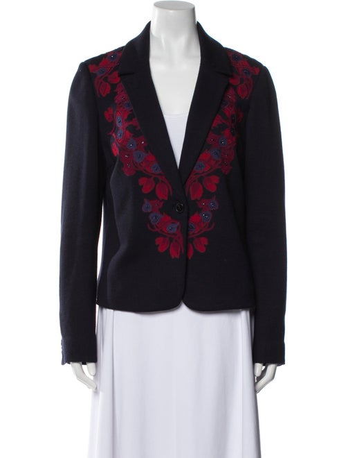 Tory Burch Wool Floral Print Blazer