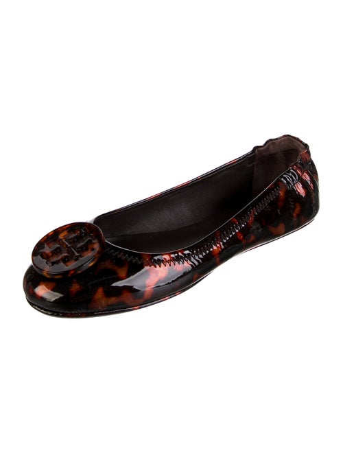 Tory Burch Patent Leather Animal Print Ballet Flats